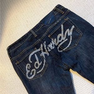 *SOLD* Ed Hardy by Christian Audigier Rhinestone Logo Jeans